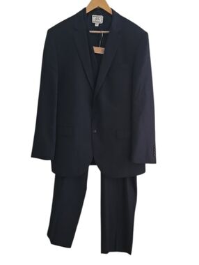 Jos A Bank 1905 3 Piece Suit 44R Navy Wool Classic Business Formal Set Wedding